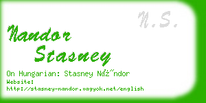 nandor stasney business card